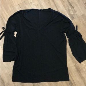 Cute Black top with tie detain on arm